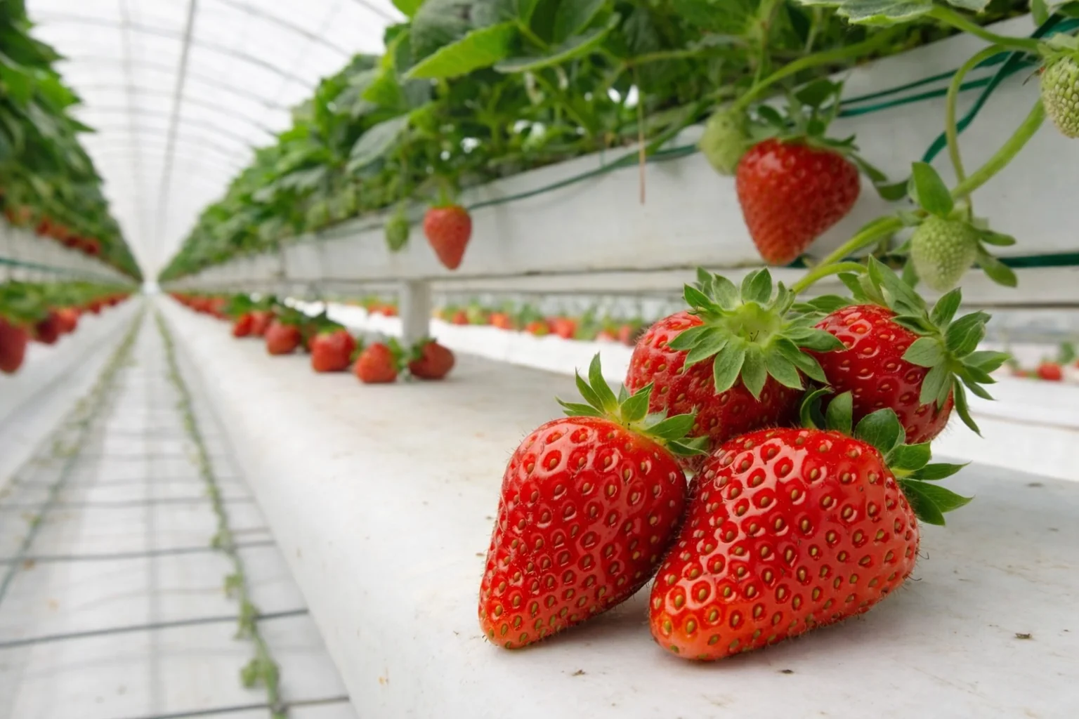 commercial greenhouse strawberry hydroponic