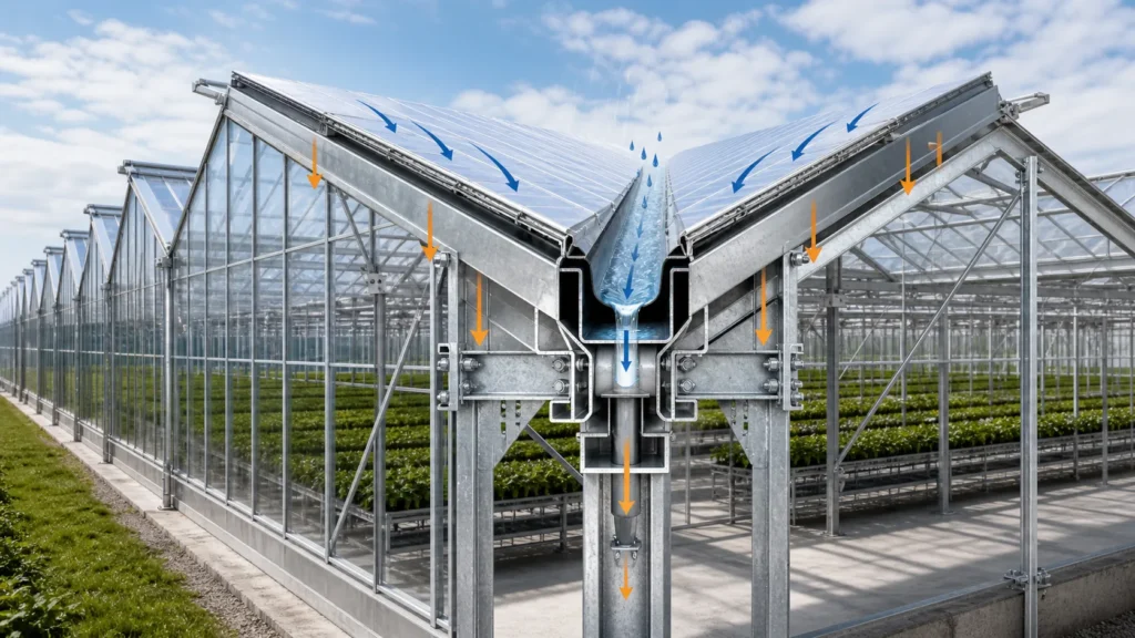 Greenhouse Gutter Design for Multi-Span Greenhouse Structures