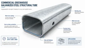 galvanized greenhouse structure steel tube quality check